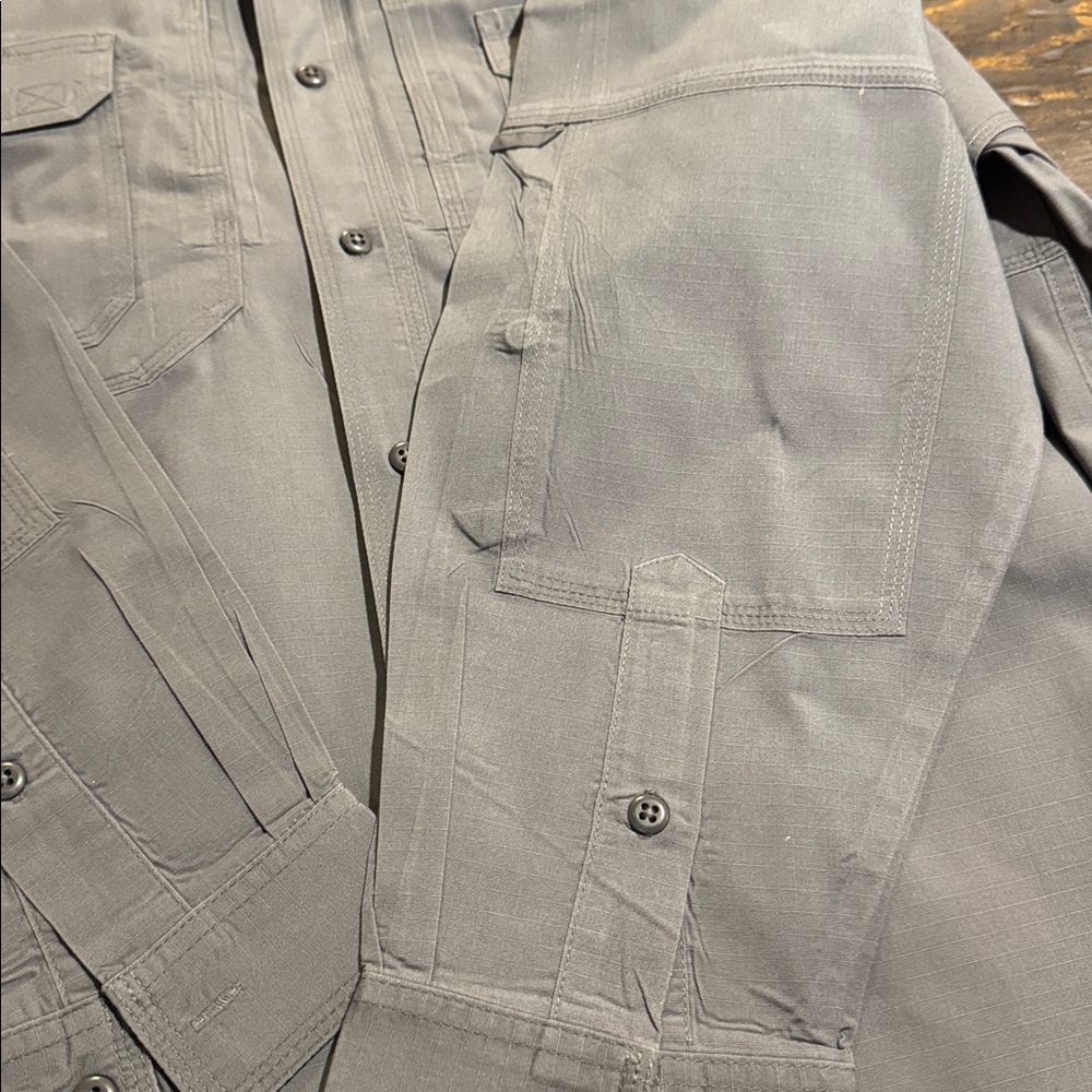 5.11 Tactical Gray Button Down Shirt-XXL - Picture 9 of 11
